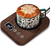 【ずっと温かい】 カップウォーマー コーヒーウォーマー 重力センサー カップヒーター 保温コースター コーヒーカップウォーマー 温度調節 最大85℃ タイマー マグカップ ウォーマー 卓上 デスク コップ 保温器 飲み物 ドリンク プレゼント 木目