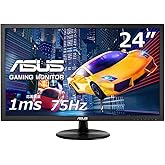 ASUS VP248H Gaming Monitor, 24 inch, Full HD, 1 ms, 75 Hz, HDMI, D-Sub, Blue Light Reduction, Flicker Free, VESA Compatible,