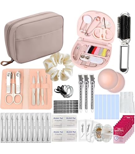 Kate Aspen Wedding Survival Kit – Braut-Notfallset Mit Kosmetiktasche, Nähzeug, Haargummis & Mehr