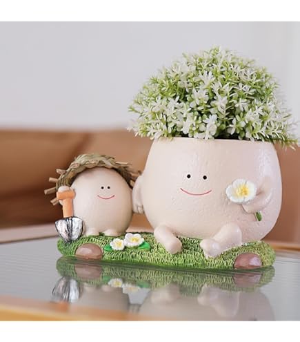 Amazon.co.jp: NINIPAPA ファニースマイリーフェイスプランターポット