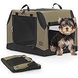 Petsfit 折りたたみ ソフトクレート ポータブルケージ ペットハウス 猫 犬 クレート 中型犬 回転式パイプ 持ち手付き【折りたたみ簡単！急な来客時やアウトドアに】