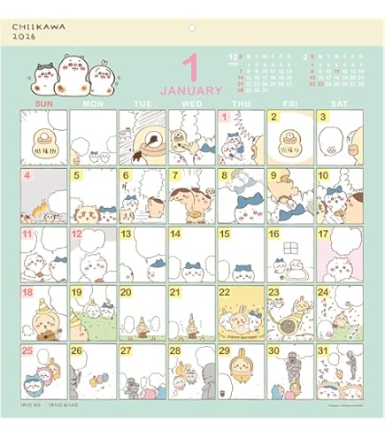 Amazon.co.jp: 2025 Chiikawa Comic Design Calendar No. 184 : Office