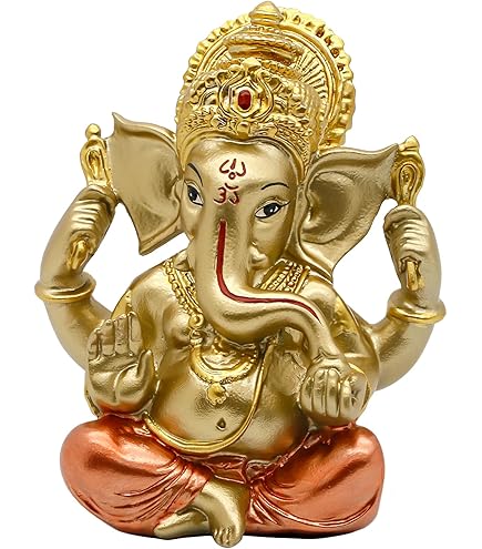 Amazon.co.jp: JORAE ガネーシャ像 象 仏像 蓮の台座に座る 主の祝福