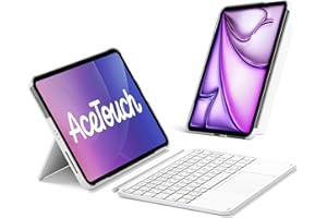 Inateck iPad A16 第11世代/第10世代用 軽量JIS日本語配列キーボードケース iPad Air 11インチ M4 2026/M3 2025/M2 2024 Air第5/4世代10.9インチ Pro11インチ第4/3/2/1世代対応 横/縦置き対応 着脱式キーボード 超高精度タッチパッド搭載 Type-C充電式 KB04122 ホワイト