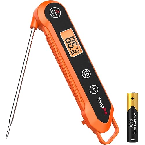 TempPro TempSwift Digital Instant Read Meat Thermometer, IPX6 Waterproof | Kitchen Food Cooking Thermometer with Calibration 