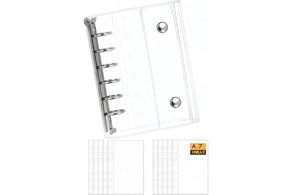 PERZUMI a7 バインダー シール帳 透明 女の子 はがせる 6穴 シール バインダー 詰め替え ポケットリフィル10枚付き シール収納 推し活グッズ