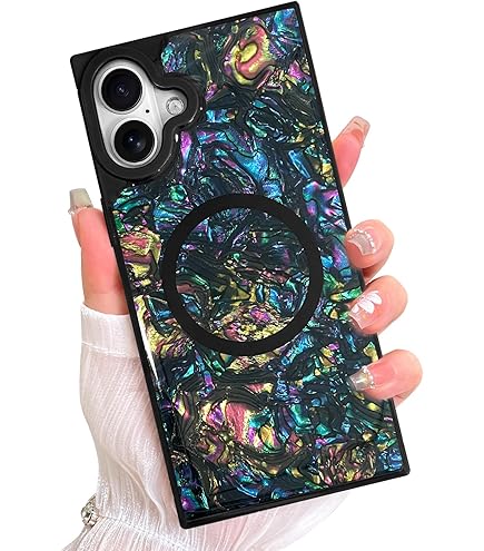 COCOMII - Square Case Compatible With IPhone 16 - Compatible With MagSafe, Solid Color, Fashionable Hues, Matte, Rectangle Magnetic Case For IPhone 16 6.1 Inch, Black
