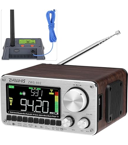 Amazon | ZHIWHIS Bluetoothスピーカー BCLラジオ 短波受信機 VHF/FM