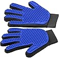 【正規品】DELAMU ペットブラシ グローブ 手袋 猫 犬 ブラッシング ブラシ 1ペア 抜け毛取り クリーナー マッサージ 皮膚に優しい 洗い可能 柔軟 通気性 グルーミンググローブ 猫犬 短毛 中毛 長毛 通用 (ブルー)