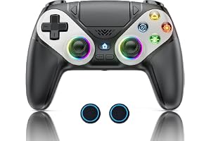 【最高の贈品】PS5コントローラー 互換 PC コントローラー Bluetooth 無線/有線接続 連射Turbo機能 6軸ジャイロセンサー搭載 ホール効果スティック マクロ機能 RGBライト 無遅延 重力感応 3.5 mmオーディオポート 多機種対