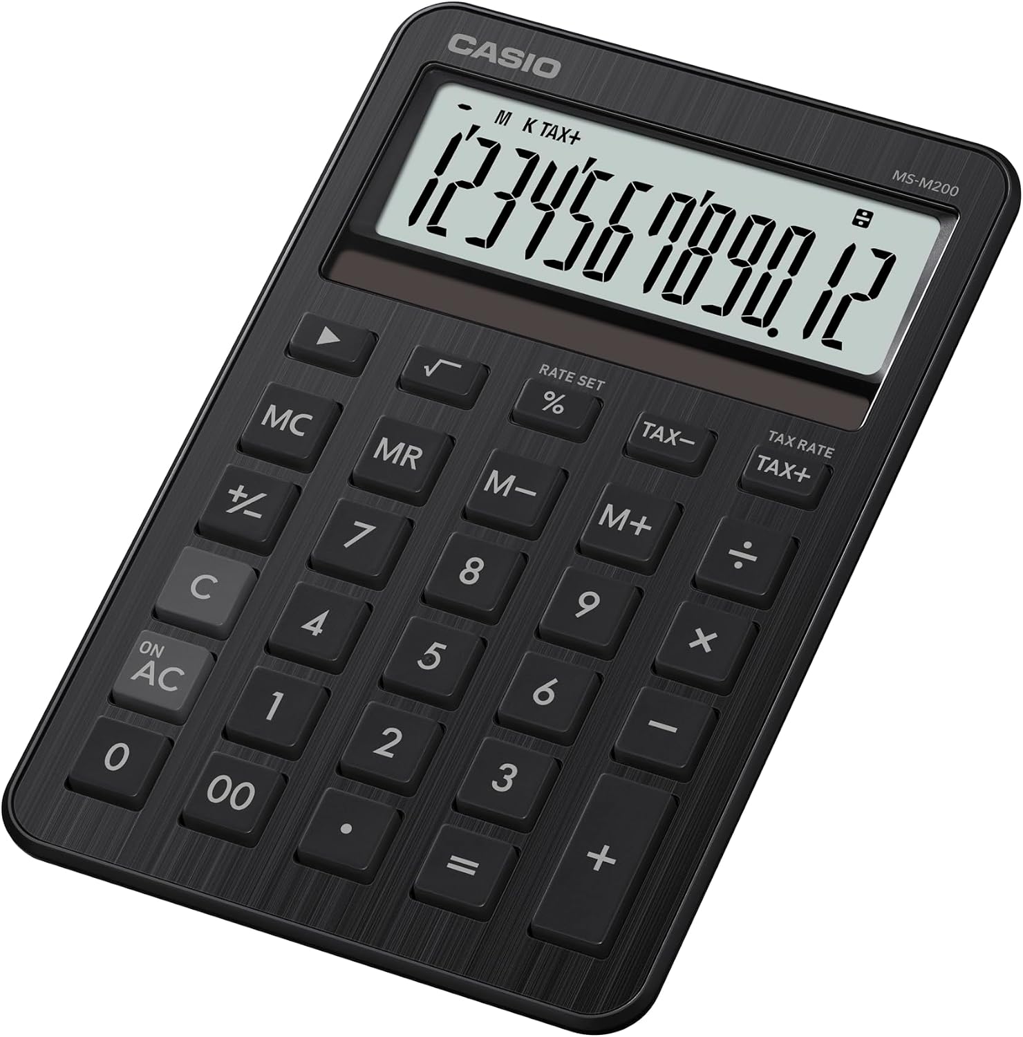 カシオ デザイン電卓 ミニジャスト型スタイリッシュ アイアンブラック 12桁 MS-M200-BK-N