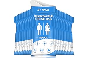 DIBBATU Urine Bag, 24 PCS 800ML Disposable Urinal Bag for Travel, Emergency Portable Pee Bag and Vomit Bags, Unisex Urinal Ba