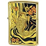 ZIPPO(ジッポー) ライター ゴールド 金箔エポ 鯉 和柄 高さ5.5cm×幅3.8cm×奥行き1.3cm