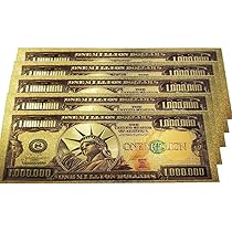 Amazon.co.jp: YIQILAFADA 100万ドル札 5個 カラーゴールド