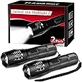 2 Pack Tactical Flashlights Torch, Military Grade 5 Modes 3000 High Lumens Led Waterproof Handheld Flashlight for Camping Bik