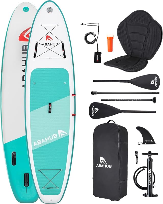 Abahub sup ボード インフレータブル パドルボード 長320cm 幅78cm 厚15cm 耐荷重量150kg 調整可能なパドル付き スタンドアップパドルボード 、カヤックシート、ヨガ、カヤック、カヌー、釣り