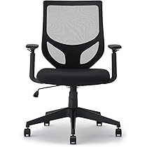 Amazon.co.jp: ワーキングアームチェア W64×D66×H89~98.5cm 背メッシュ