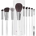 DUcare Makeup Brushes, Set of 9, White Ball, Makeup Brush, Eye Shadow Brush, Face Brush, Plenty of Carefully Selected Fine Bristles, Holder Case Included, Portable, Makeup Tool, Gift