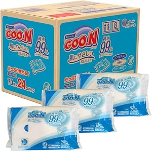 【おしりふき 詰替用】グーン 肌にやさしいおしりふき タップリッチ 1680枚(70枚×24個) [ケース販売] [Amazon限定ブランド]