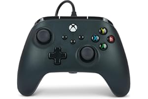【Xbox公式ライセンス商品】PowerA 有線コントローラー Xbox Series X|S Xbox One PC Windows 10/11 用(公式ライセンス取得) 1519265-03 ブラック 二重振動機能
