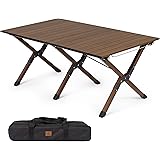 Naturehike公式ショップ アウトドアテーブル ロールトップ アルミ 耐荷重50kg 安定 ローテーブル 組み立て簡単 吊り下げ可能 軽量 コンパクト インテリア キャンプ BBQ 登山 バーベキュー コンパクト携帯便利 収納袋付き