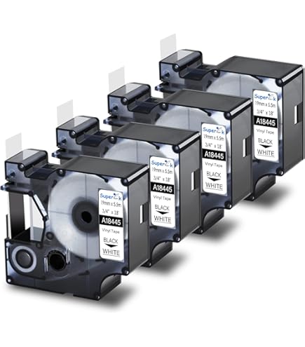 2 Pack Compatible Dymo IND Rhino 18443 9mm Plastic Label Tapes Dymo