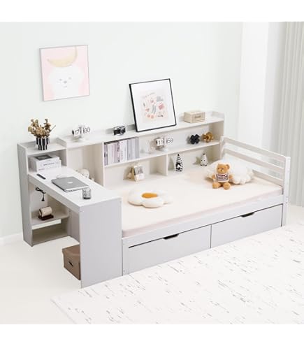 Amazon｜システムベッド ロフトベッド 階段付き シングル 木製