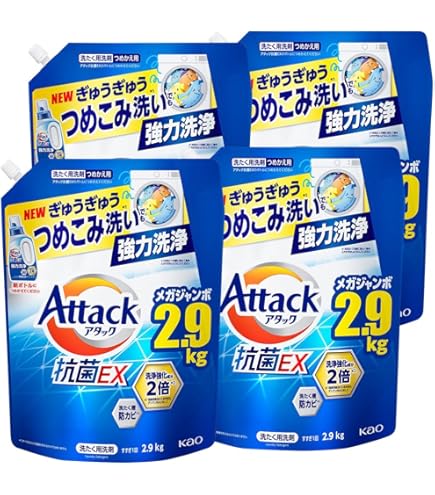 Amazon | アタック抗菌EX 洗濯洗剤 詰替え 1kg 1000g x 6 個入り