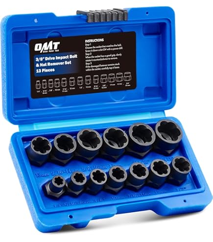 22-Piece Bolt Nut Extractor Socket Set - Stripped & Rounded Nut Remover, 1/2" Drive, Impact Ready, With Ratchet