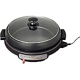[山善] 電気 グリル鍋 2WAY (深鍋 / 波型プレート) ハイパワー 1300W 鍋直径26cm 2~4人用 直火対応 着脱式プレート 保温機能 ブラウン YGB-W131(T)