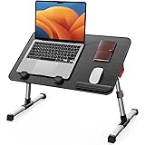 SAIJI ベッド デスク 折りたたみテーブル ベッドテーブル PCパソコンテーブル ローテーブル オフィスデスク ラップデスク 腕保護 高さ 角度調節可能 軽量 勉強 食事 一人暮らし40kg荷重 (ブラック）