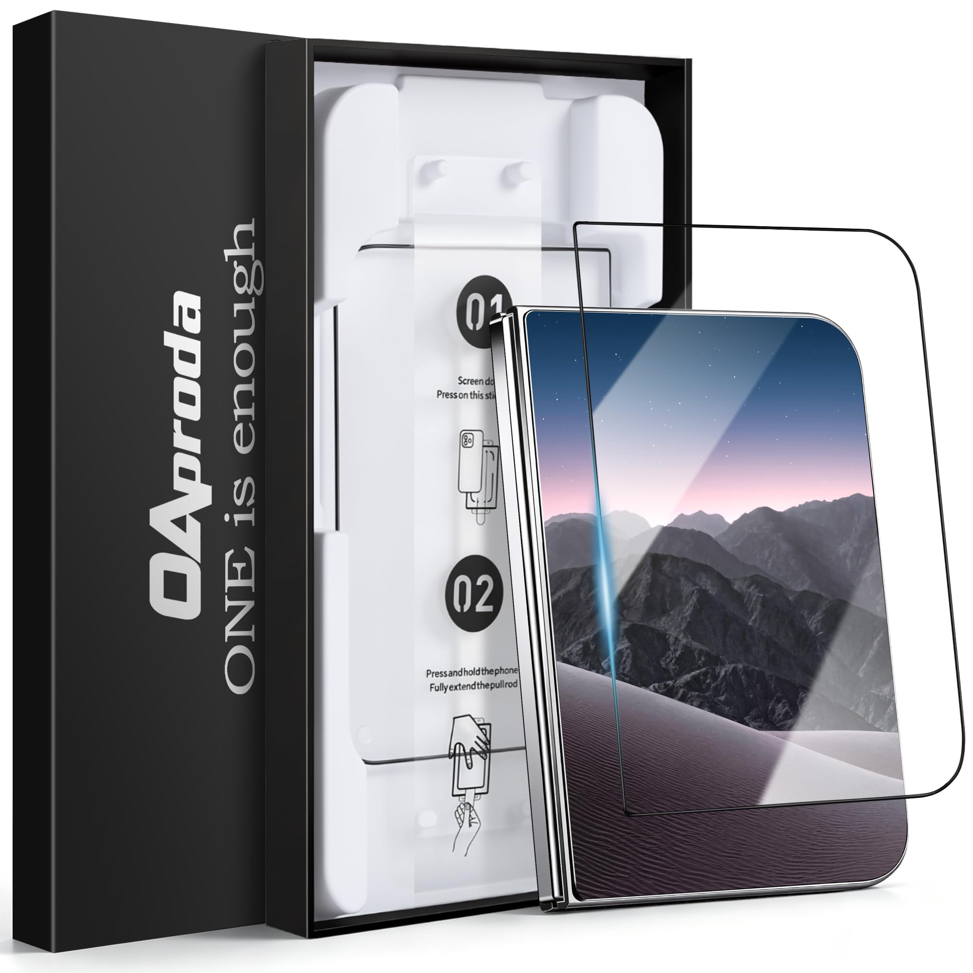 【1枚が3枚に匹敵・3秒で貼付】OAproda iPhone Duo 用 ガラスフィルム 多重強化ガラス 全面保護 9H 耐衝撃 極細黒縁あり | 新型ガイド枠 自動吸着 3秒で簡単貼り付け いphone Duo 保護フィルム 受話口防塵 浮き・気泡