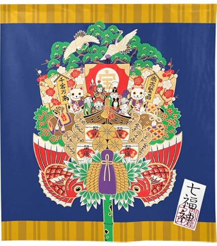 押し絵、タペストリー、「鶴と七福神」 71mMtDFTE-L._AC_UL210_SR210,