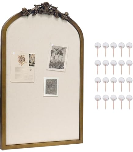 Kate And Laurel Hogan Arch Non Magnetic Framed Pinboard 24 X 36 Tan