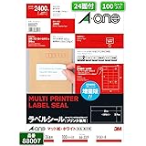 【Amazon.co.jp限定】 エーワン ラベルシール 24面 宛名 表示用 100シート 88007