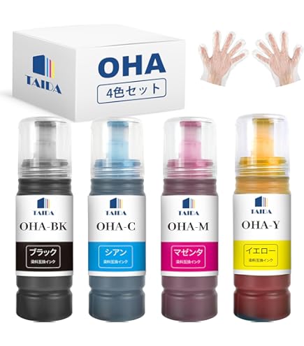 Amazon.co.jp: 純正インクボトル エプソン オハジキ 4色セット(OHA-BK