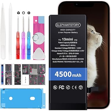 バッテリー交換済 iPhone13mini 256GB ブルー 箱・付属品有 Amazon | cDraFixit For iphone13 バッテリー交換 3350mAh: iい
