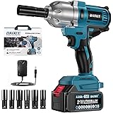 BAIXEE 電動インパクトレンチ 21V 4.0Ahバッテリー一個付き 1/2"インパクトレンチ 850N.m 充電式 コードレス 強力ブラシレスモーター 無段変速 ナットの締め付け ボルトの緩み タイヤ交換 ホイール交換 自動停止モード 正逆切替