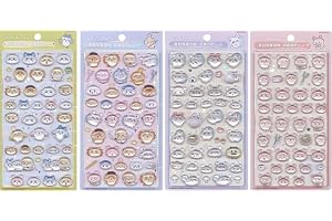サンスター文具(Sun-Star Stationery) ボンボンドロップシール ちいかわ 【4個セット】 I モモンガ・古本屋・みんな ニコニコ・みんな ポーズ S8542929 S8542937 S8542953 S8542961