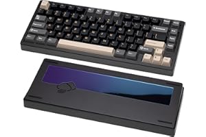 WOBKEY Rainy 75 CNC Aluminum HMX/JWK/Cocoa Switches Triple-Mode Connectivity Mechanical Keyboard with Superior Acoustics (Standard - Black)