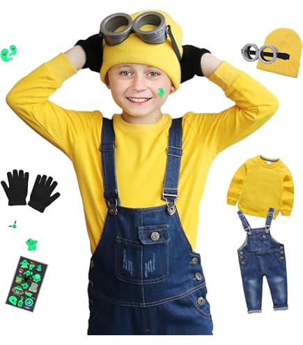 ミニオン キッズ コスプレ 2セット Amazon.co.jp: [尾上萬] ミニオン コスチュームセット ボブ