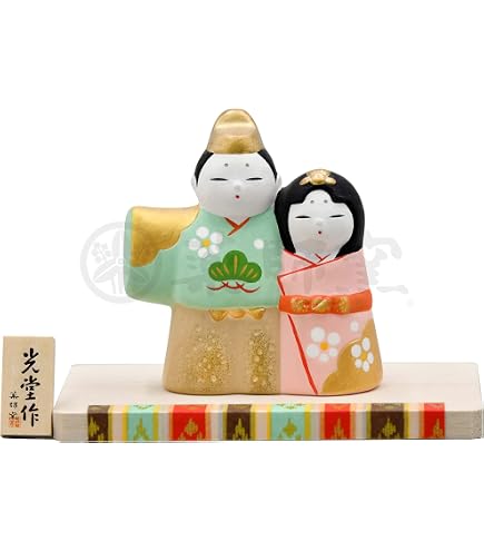 Amazon | 蛤香合 純金箔 つまみ細工 紅白お花3輪 芥子 雛人形の前飾り