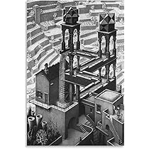 Amazon.co.jp: Vinatge M.C. Escher ポスター《Waterfall