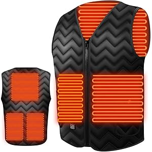電熱ベスト ヒーターベスト Rmally 電熱ジャケット USB充電式 バッテリー給電 3段階温度調整 5つヒーター M…