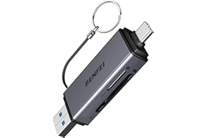 BENFEI SDカードリーダー USB-C対応 デュアルスロット（SD/MicroSD/TFカード） iPhone 15 Pro/Max・MacBook Pro/Air 2023・iPad Pro・iMac・Galaxy S23・XPS 17・Su