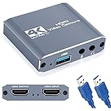 avedio links 4K HDMI キャプチャーボード ゲームキャプチャー USB2.0 1080P 60fps HDMIループ出力、マイクオーディオミキシング ビデオキャプチャー ゲーム実況生配信 録画、ライブ会議に適用 1080P 60fp