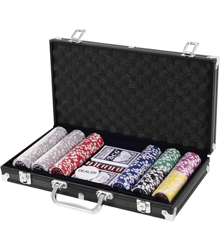 Amazon | COSTWAY ポーカーセット 数字入り 300枚チップ ポーカー