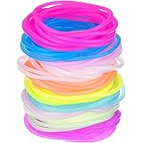 (Style A) - Hotop Multicolor Silicone Jelly Bracelets Luminous Hair Ties, Shining Party,100 Pieces