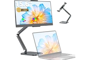 モバイルモニター 15.6インチ UPERFECT モバイルディスプレイ 卓上スタンド付き 1920*1080 100%広色域 HDR ゲーミングモニター ポータブルモニター IPS液晶パネル ブルーカット 薄型 軽量持ち運び 自立型 0~75°調整可能 VESA USBType-C ミニHDMI スピーカー内蔵 Switch/PS3/PS4/PS5/Xbox/PC/スマホ/Macなど対応