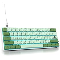 Amazon | Ussixchare 60% ゲーミングキーボード グリーン 抹茶